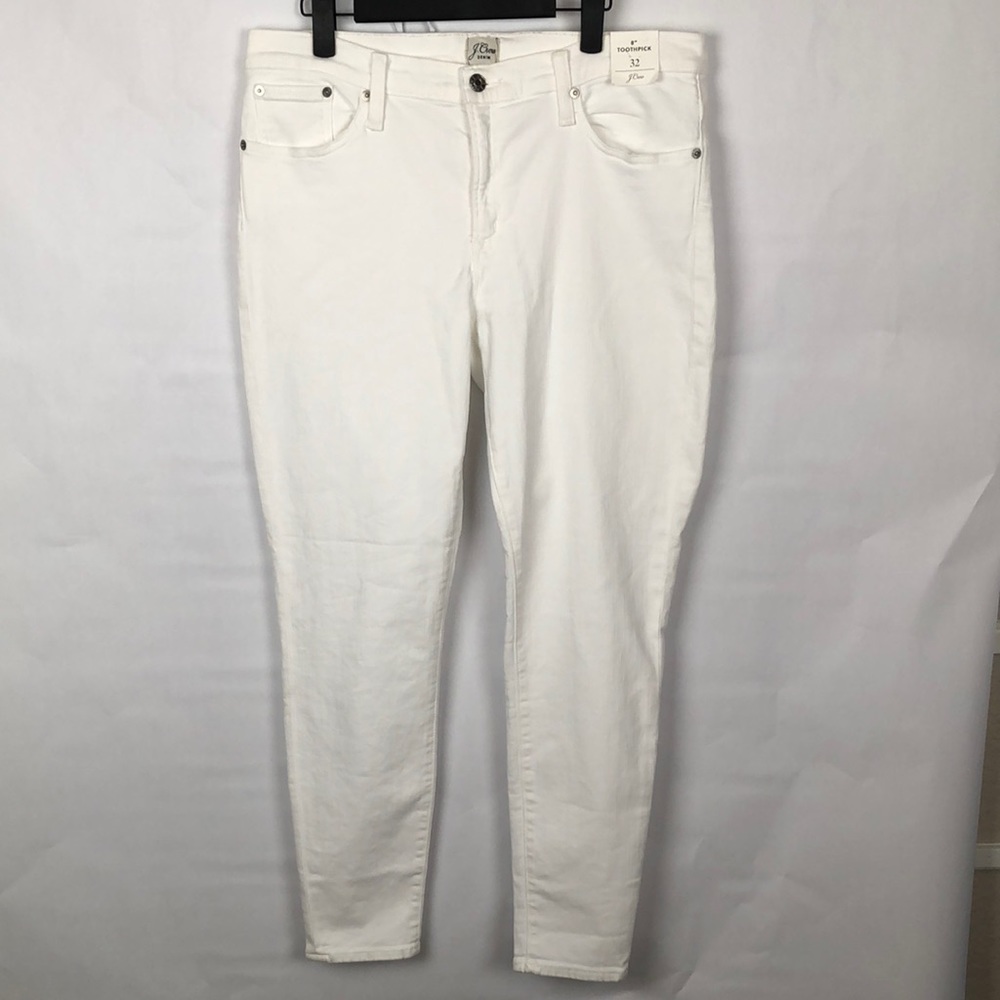 J. Crew New White Jeans 32 Toothpick NWT